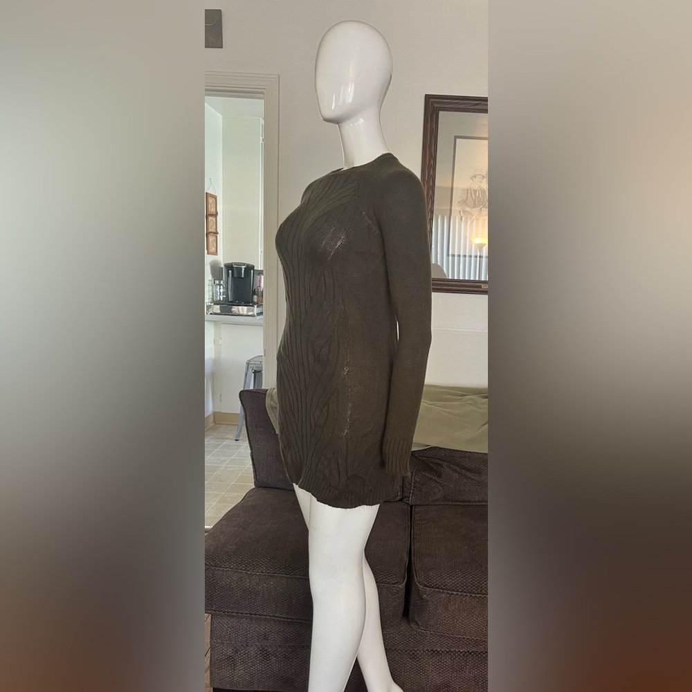Olive green sweater dress